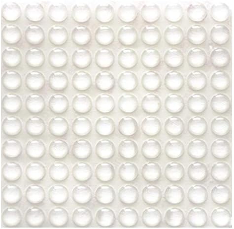 100 Pieces Rubber Feet Pads Adhesive Buffer Pads Door Bumpers Self Stick Noise Dampening Pads Small Clear Soft Close Cabinet & Furniture Bumpers 9 mm Diameter x 3 mm (Clear)