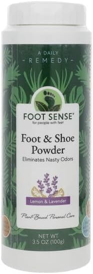FOOT SENSE All Natural Smelly Foot & Shoe Powder - Foot Odor Eliminator lasts up to 6 months. Natural formula for smelly shoes and stinky feet. Protects disinfects & deodorizes.