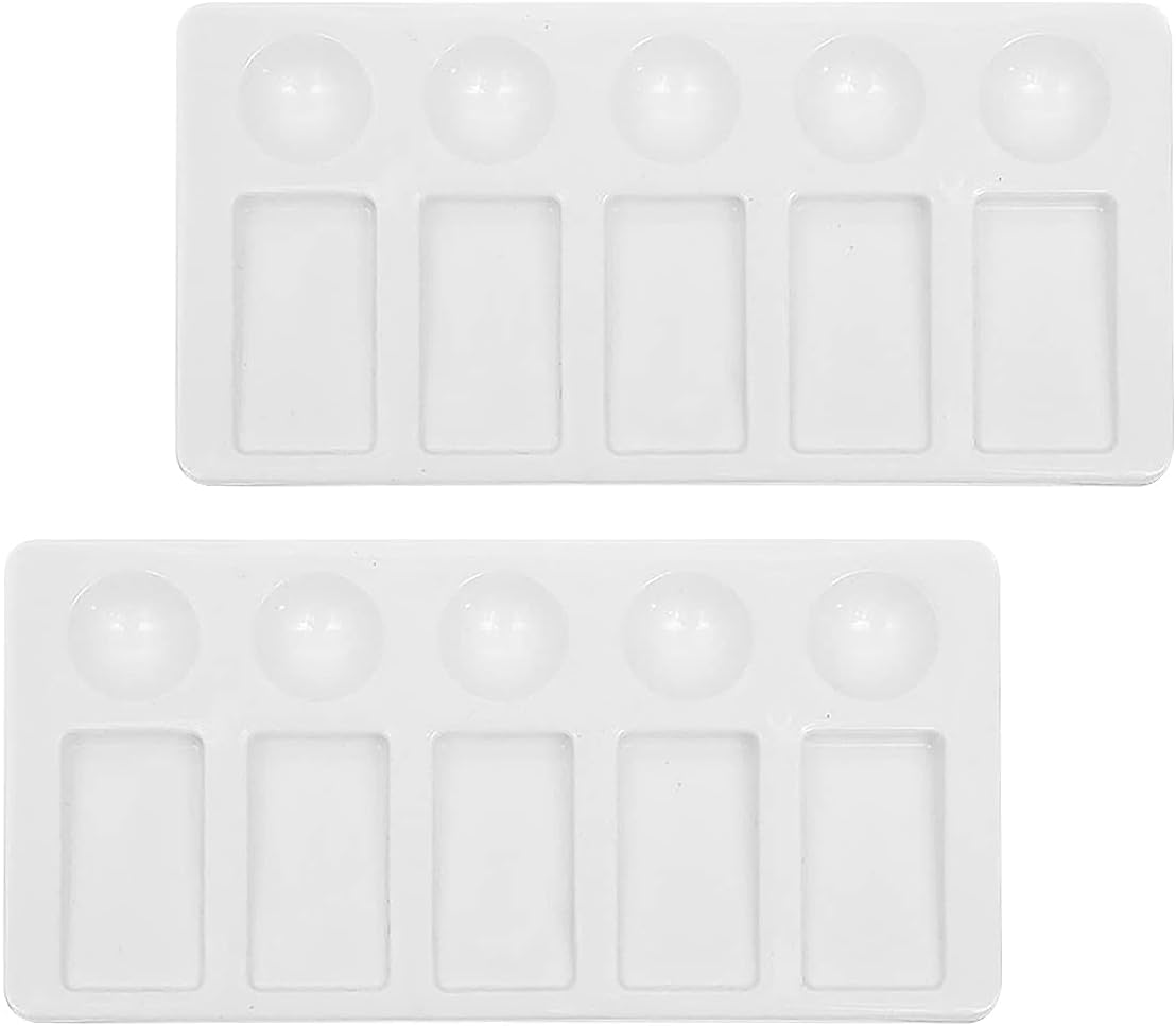 2PCS Paint Palette Tray 10-Well Watercolor Paint Palette Artist Mixing Color Tray Leak-proof for Painting