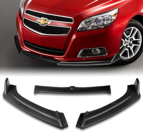 3 Pieces Front Bumper Lip Spoiler Splitter Side Body Kit Trim Protection Compatible with 2013-2018 Chevrolet Malibu, 2014 2015 2016 2017 (Matt Black)