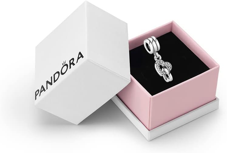 Pandora Moments Women's Sterling Silver Interlocking Love Cubic Zirconia Dangle Charm for Bracelet