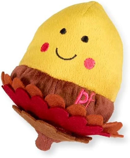 Petface Buddies Ally Acorn Plush Dog Toy with Built-In Squeaker (Pack of 1)