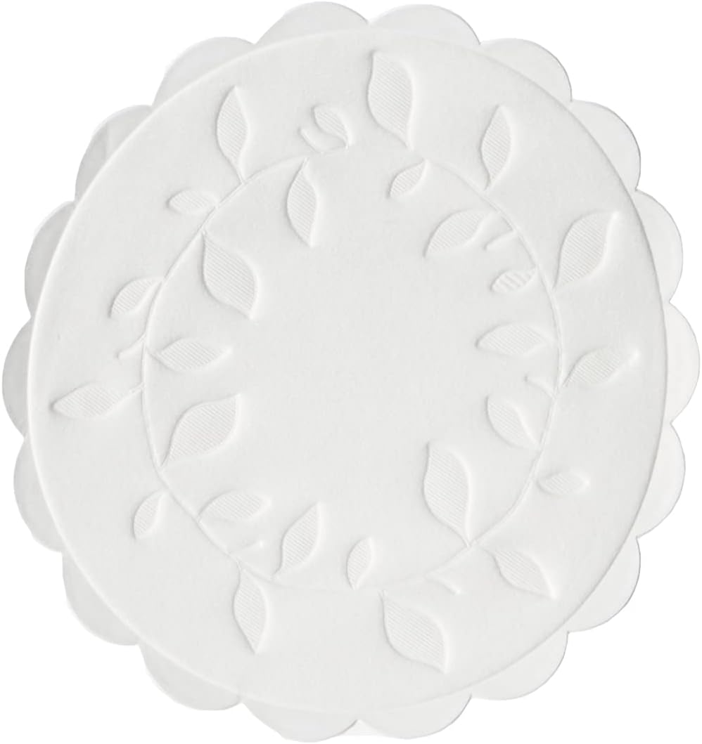 Stalwart Disposable Paper Coasters (Pack of 1000), White, Protects Furniture from Water Rings, 8-Ply Absorbent Tissue, Retro Style Coasters, U639