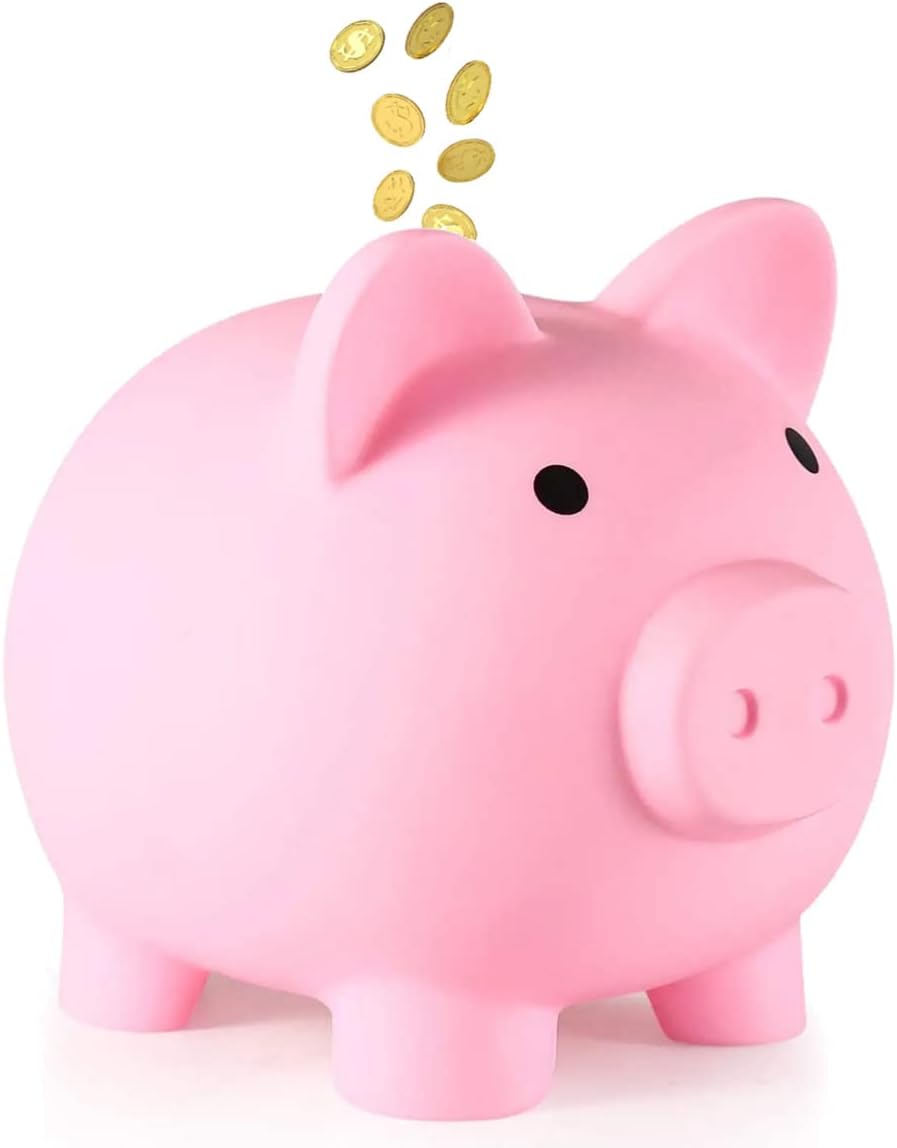 Piggy bank, money banks,small change piggy bank, cute accessories,Best gift for your family and friends (Pink)
