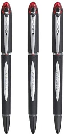 UNI -BALL JET STREAM SX-210 1.0 MM ROLLER BALL PEN IN 4 COLOURS (PACK OF 3) (RED)