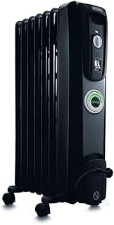 De'Longhi Oil filled Radiator Heater, 1500W Electric Space Heater for indoor use, portable room heater, Energy Saving, full room like office and bedroom with safety features, EW7707CB