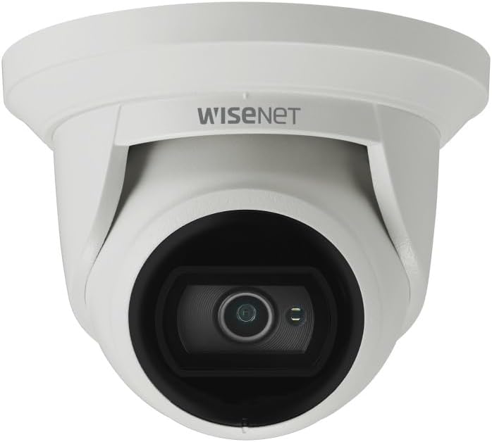Hanwha Techwin QNE-8021R 5MP @30fps Super-Compact Flat-Eye Weatherproof Network Camera, 4mm Fixed Lens, H.265, H.264, MJPEG Triple codec Support, Multiple Streaming