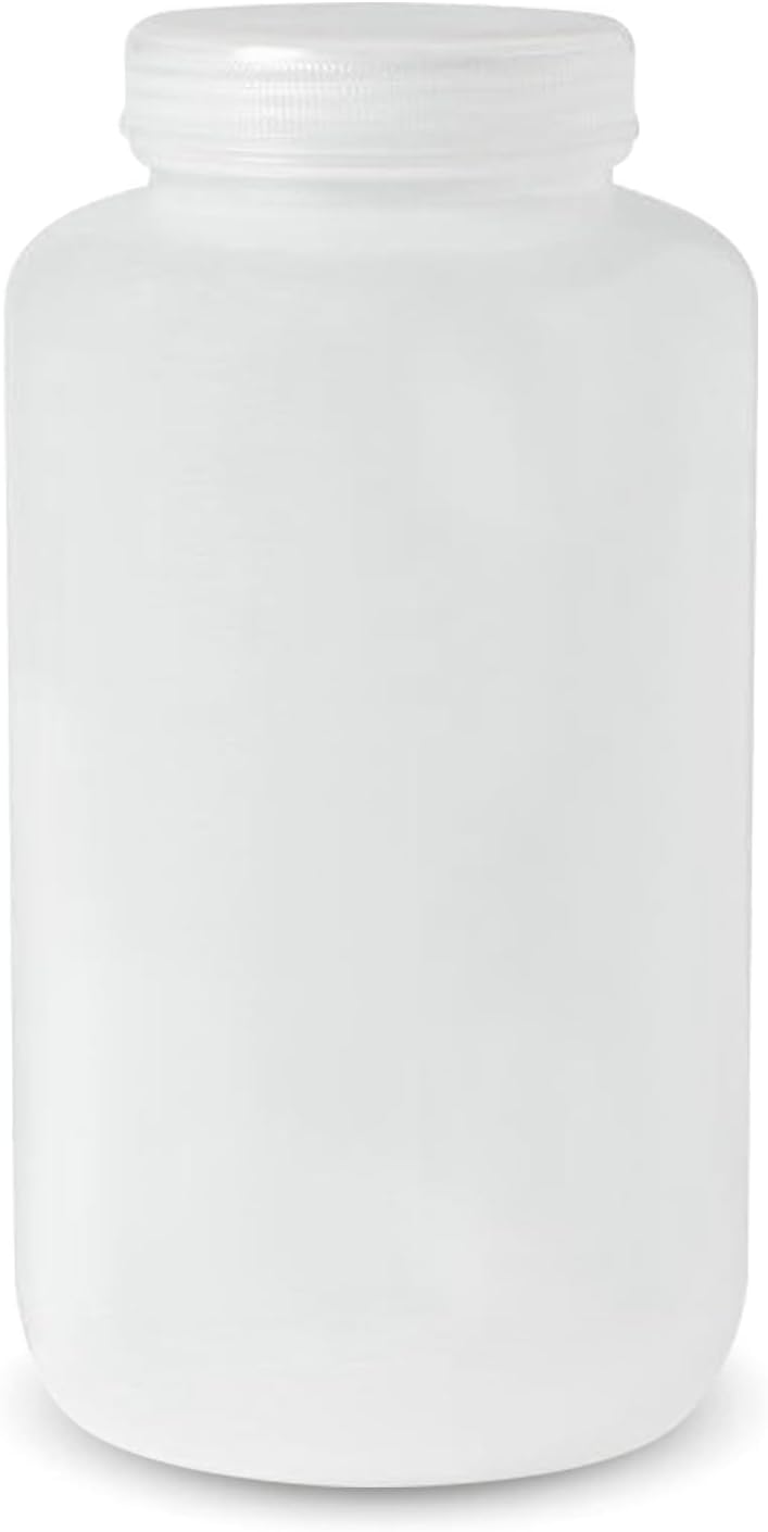United Scientific® Unistore™ - Sample Container with Lid - Laboratory Grade Polypropylene Wide Mouth Reagent Bottle - 128oz Container with Lid (4000ml), Plastic Bottles with Lids, Pack of 1