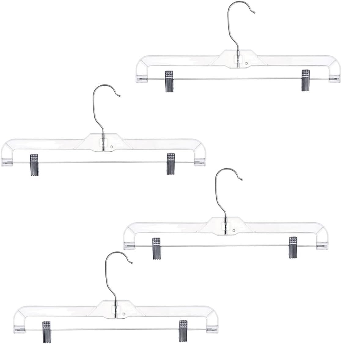 Yameifj 4Pcs Telescopic transparent hanger Clothes Hangers with Clips Wardrobe Hangers Clip ganchos de slacks hanger Retractable Coat hangers plastic Household clothing set child iron charitable