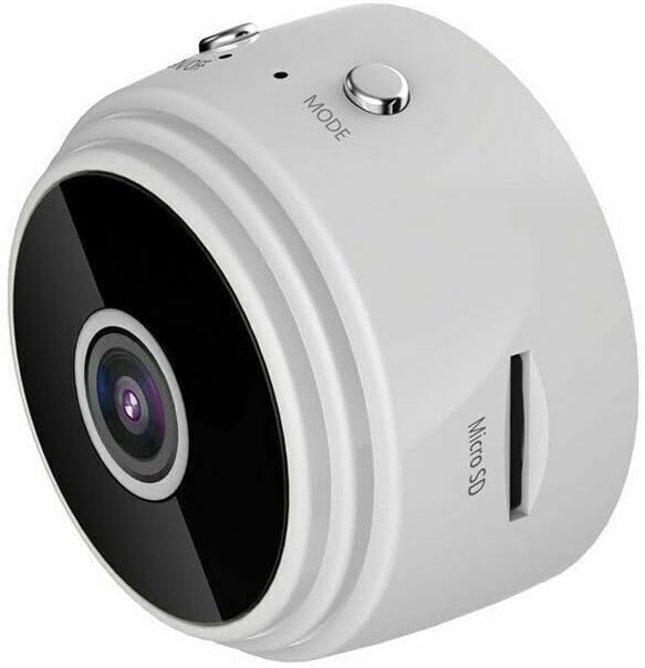 KF-Premium MINI SECURITY CAMERA - 1080P IR Wireless WiFi CCTV Indoor & Outdoor IP CAM Home Protection Night Vision Indoor/Outdoor HD Wide Angle Small Nanny Micro Surveillance Cameras With APP (White)