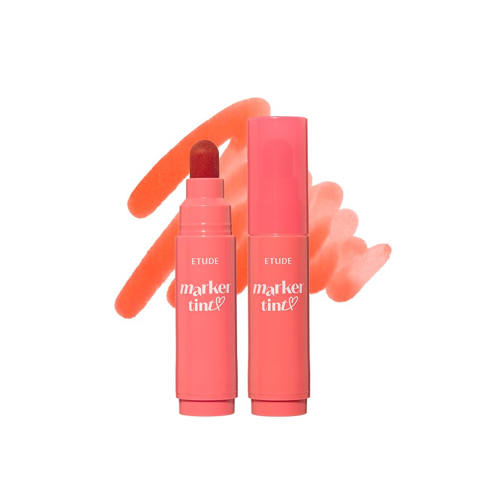 ETUDE Dear Darling Marker Tint, #7 Peach Apricot, Long-Lasting Lip Stain