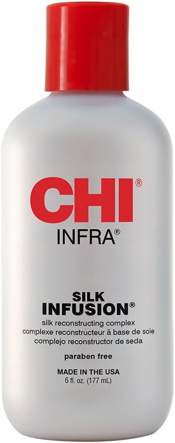 CHI Silk Infusion | Leave-In Hair Serum for Dry Damaged Hair | Heat Protectant for All Hair Types | Pre-Styling Hair Oil for Repair, Strengthening & Moisturizing | BPA & Paraben-Free, 177 ml