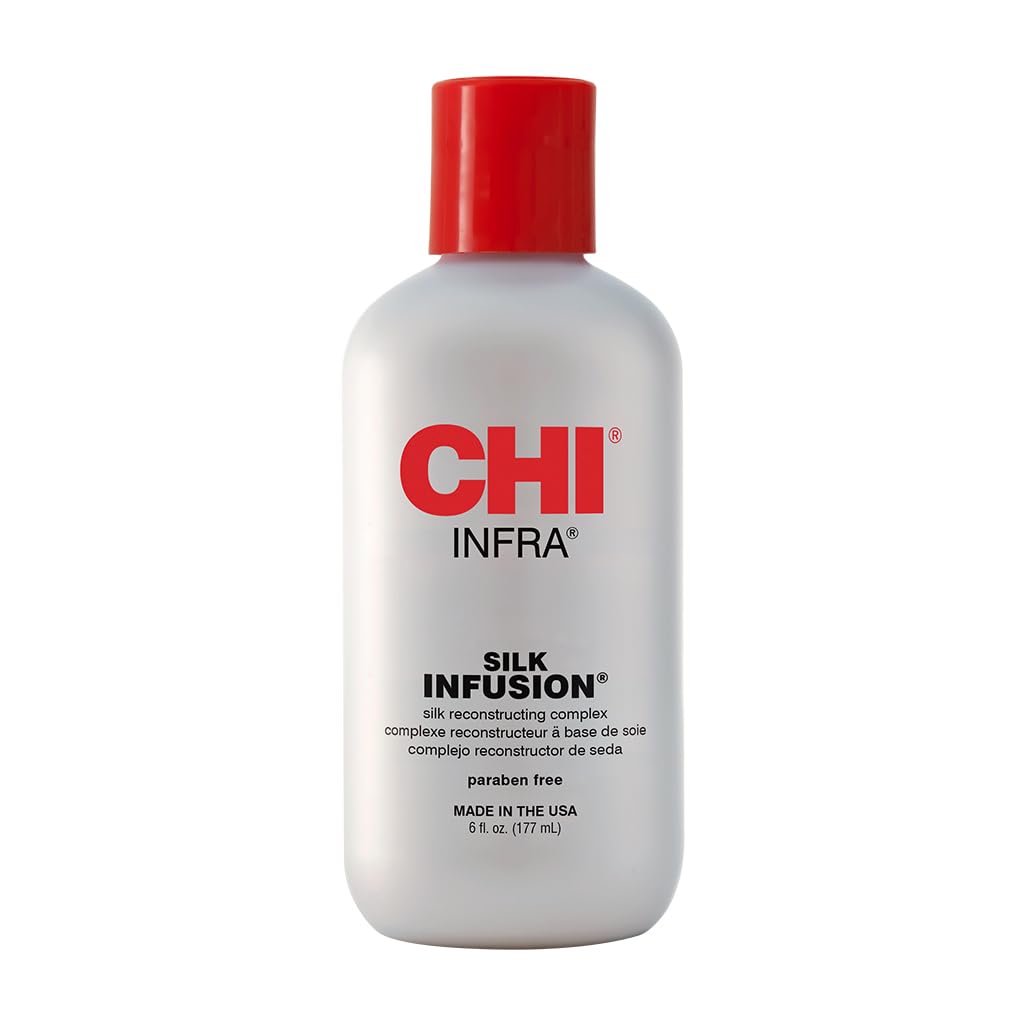 CHI Infra Silk Infusion, Silk Reconstructing Leave-In Hair Treatment for Creating Smooth, Shiny, Strong Hair, 6 Oz