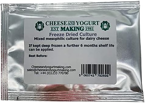 Mesophilic Cheese Culture, Essential Starter for Soft and Hard Cheese, Cheddar, Brie, Feta at Home, DIY Cheese Making Supplies, Freeze Dried Cheese Culture