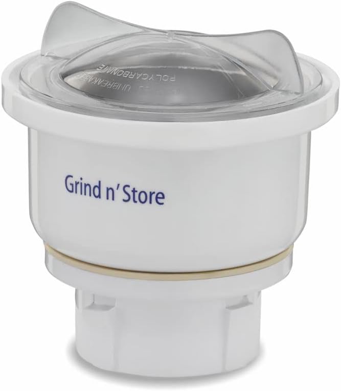 Preethi 0.4-Liter Grind n' Store Blue Leaf Chutney Jar,Silver