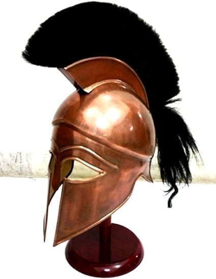 Medieval Greek Spartan Corinthian Helmet with Black Plume Ancient Armour Helmet