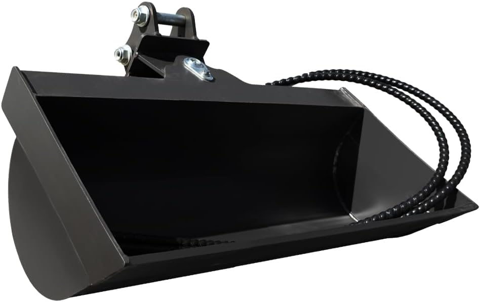 800mm Tilting Bucket with Pins & Hydraulic Hoses – Heavy-Duty Attachment for 1-1.8 Ton Mini Excavator.in-Stock in The US