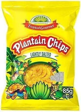 Tropical Gourmet Plantain Chips, Lightly Salted, 85g | PACK OF 5 | 100% Natural | No Artificial Colors or Flavors.
