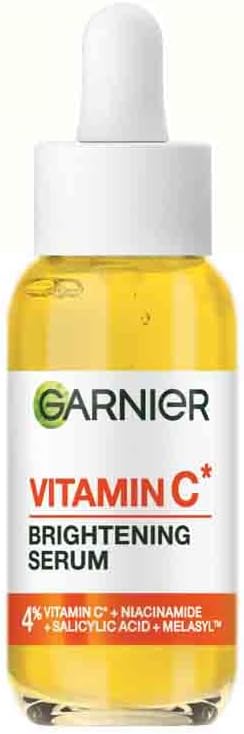 Garnier SkinActive Vitamin C Brightening Serum for Face, with Vitaminc C, Niacinamide & Salicylic Acid, Brightens Skin, Reduces Dark Spots & Evens Skin Tone, Serum 30ml
