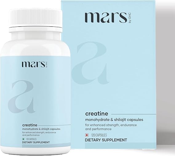 Mars Micronized Creatine Monohydrate Caps: Powered with Shilajit (120 N) | Good Health Company - Pack of 1