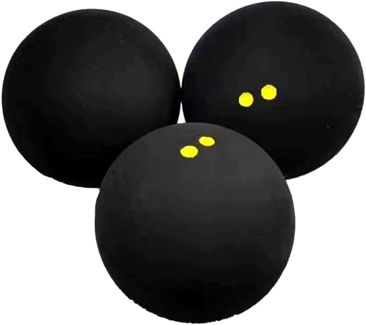 3 Pieces Double Yellow Dot Squash Ball Custom Logo Professional high Elasticity Resistant to Play for Training and Practice