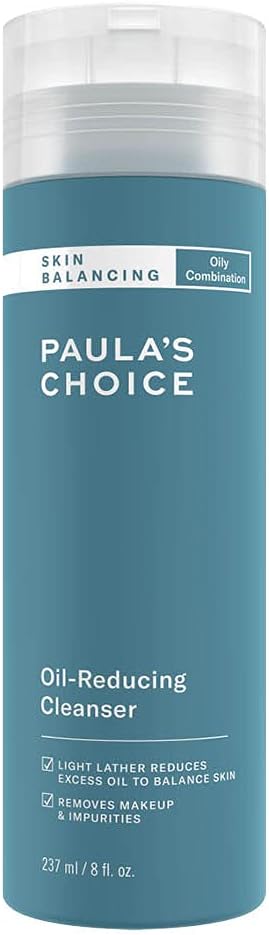 Paula's Choice SKIN BALANCING Oil Reducing Cleanser - Facial Foaming Cleanser Removes Dirt, Excess Oil and Makeup - Fights Breakouts & Blackheads - Aloe Vera - Combination to Oily Skin - 237 ml