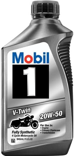 PACK OF 4 - Mobil 1 20W-50 Full Synthetic Motorcycle Oil, 1 qt.