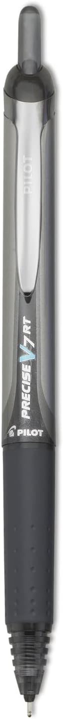 Pilot Precise V7 RT Refillable & Retractable Liquid Ink Rolling Ball Pens, Fine Point (0.7 mm), Black, 12-Pack