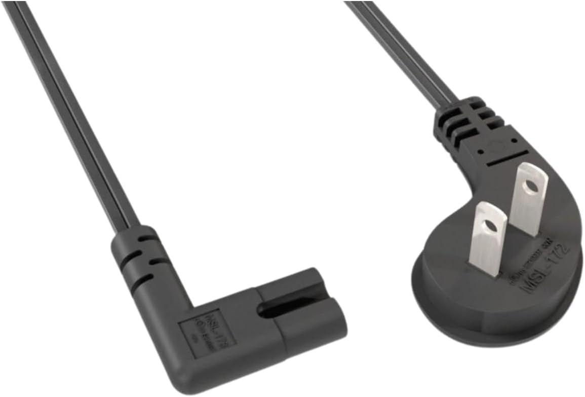 Replacement Right-Angle 15FT US 2Prong AC Power Cord Cable for Samsung SWA-9100S SWA-9500S Wireless Rear Speaker