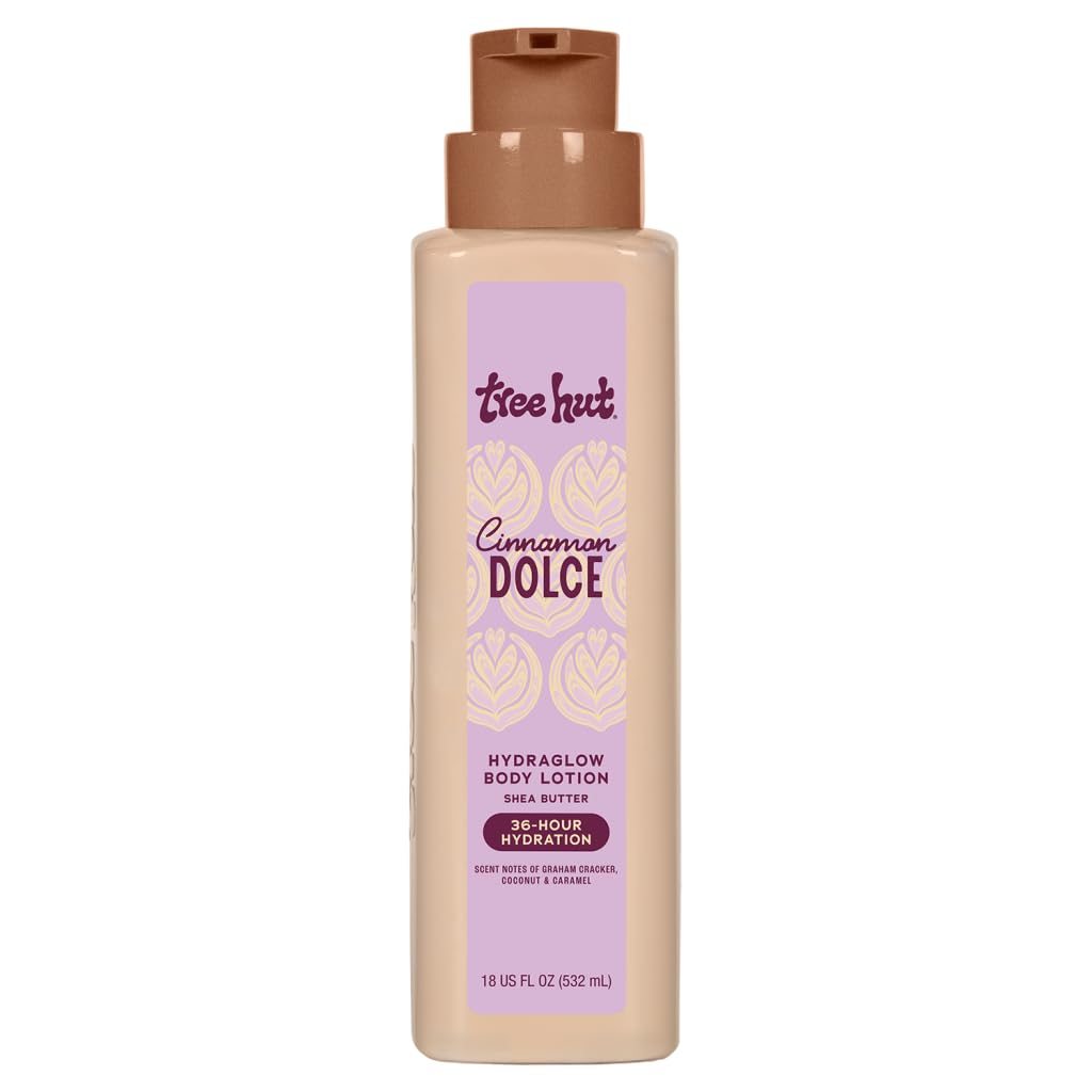 Tree Hut Hydraglow Body Lotion Cinnamon Dolce, Hydrating & Moisturizing Daily Body Lotion for Soft, Glowing Skin, Lightweight Non-Greasy Formula, 18 fl oz