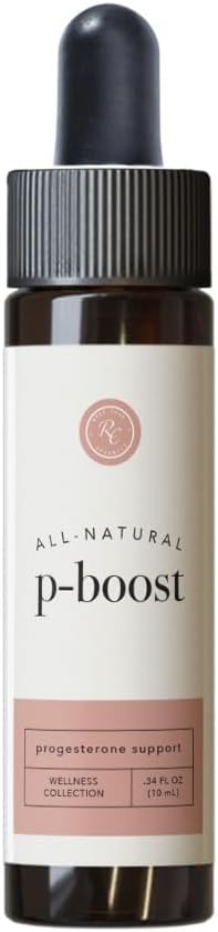 Rowe Casa Organics P-Boost Drops, Bioidentical Progesterone Supplements with Essential Oils, Pre-Seed Fertility Drops & Natural Hormone Balance for Women, .34 Fl Oz