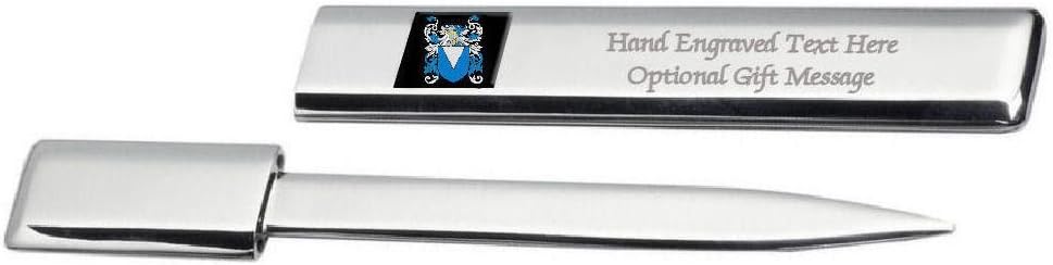 Orgain Family Crest Surname Coat of Arms Heraldry Engraved Letter Opener