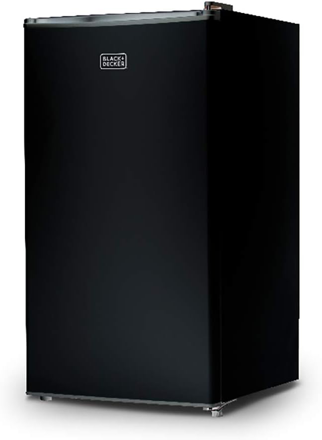 BLACK+DECKER BCRK32B Compact Refrigerator Energy Star Single Door Mini Fridge with Freezer, 3.2 Cubic Feet, Black