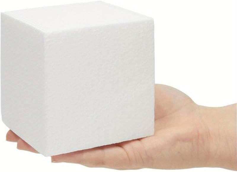 Polystyrene Solid Foam Cubes 100mm (10cm) - Pack of 1 - For Crafts, Sculpting, Floral Arrangements & Centerpieces Floral Foam Blocks For Artificial Flowers Foam Sheets for Weddings, Christmas & Easter
