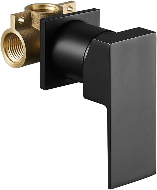 Bathroom Brass Shower Faucet Handle Temperature Control Mixer Rough-in Valve for Taps Shower Head Sprayer Bathtub Water Outlet Spout,Matte Black