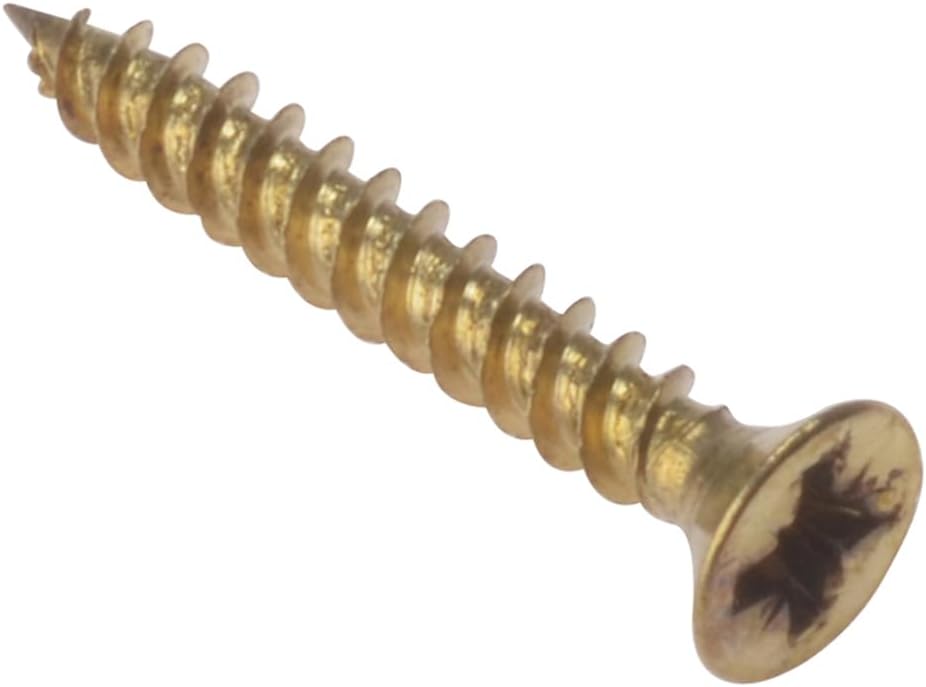 ForgeFix General-Purpose Twin Thread Screws | 1" x 4 | Electro Brassed Plated | Box 200