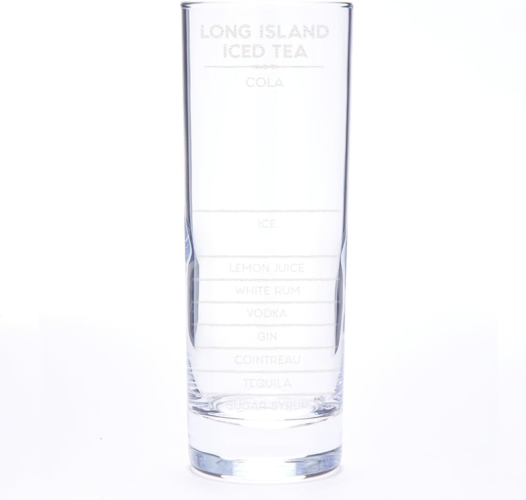 Dust and Things ‘Long Island Iced Tea’ Highball Glass - Drinking Gifts for Women Her - Gift for Girlfriend - Alcohol Gifts for Friends - Cocktail Measure Glass