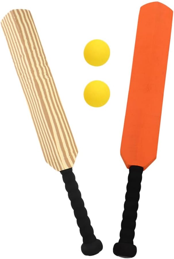 GANAZONO Kids Cricket Set: 4pcs Foam Cricket Bat with Balls Plastic Baseball Bat Exercising Bat Backyard Cricket Sets Baseball Training Game for Kids Adult