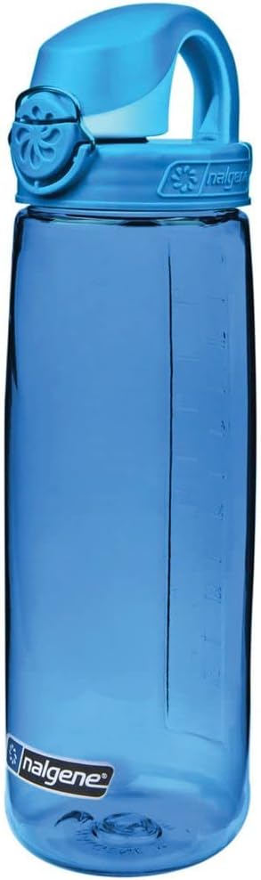 Nalgene Sustain Tritan BPA-Free On The Fly Water Bottle Made with Material Derived from 50% Plastic Waste (Using ISCC Certified Mass Balance), 24 OZ, Slate Blue with Glacial