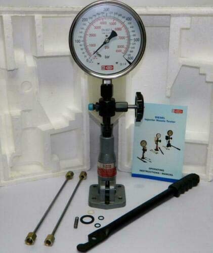 Diesel Injector Nozzle Pop Tester 0-600 BAR - Dual Scale 0-8500 PSI Gauge, New INDIA'S Best MMT