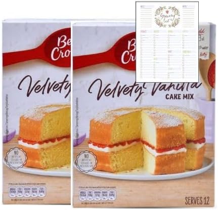 Cake Mix Bundle which Contains Betty Velvety Vanilla Cake Mix 425g - Pack of 2 with Grocery List Card