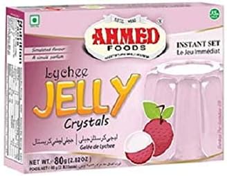Ahmed Food Jelly Crystal Creme Vegetarian Halal Flavour Lychee 80g