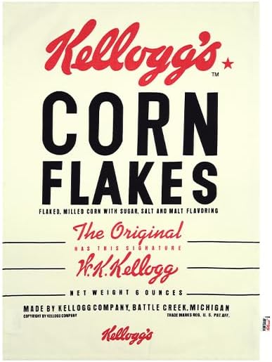 Vintage Kelloggs Cornflakes Tea Towel