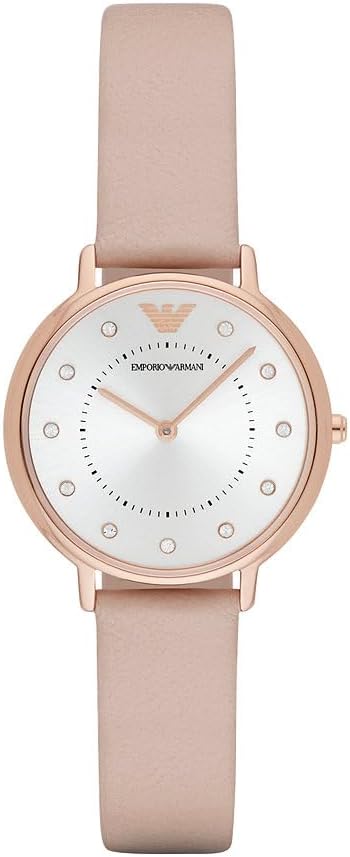Emporio Armani Watch for Women, 32mm Two Hand Quartz Movement with Leather or Fabric Strap