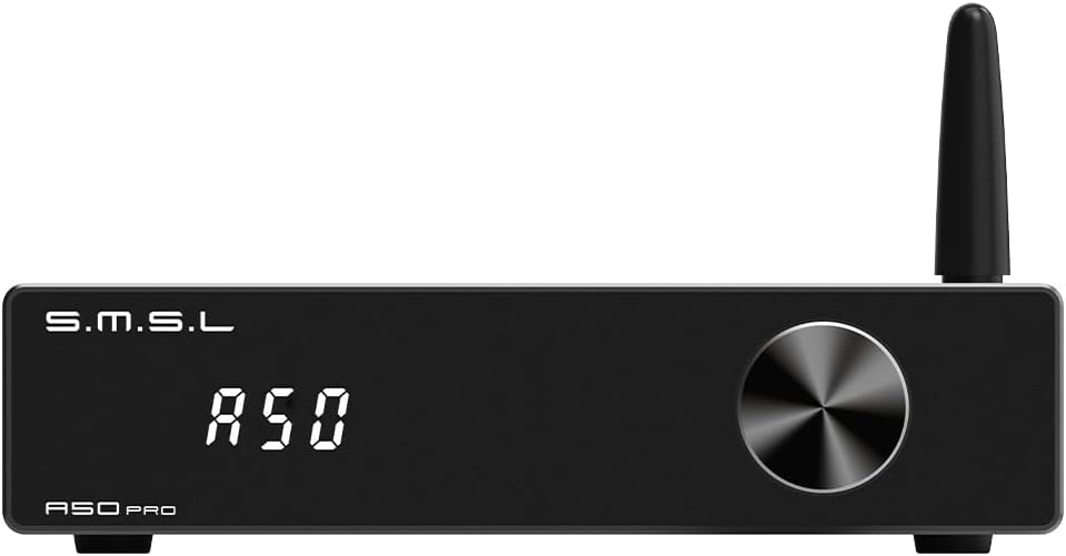 S.M.S.L A50Pro,LPF&HPF,2.1 Channel Audio Amplifier,100W Bass Output Power, HiFi Bluetooth 5.0 Stereo Audio Amplifier,Supports HDMI (ARC),Passive Subwoofer,MA12070P*2 Chip