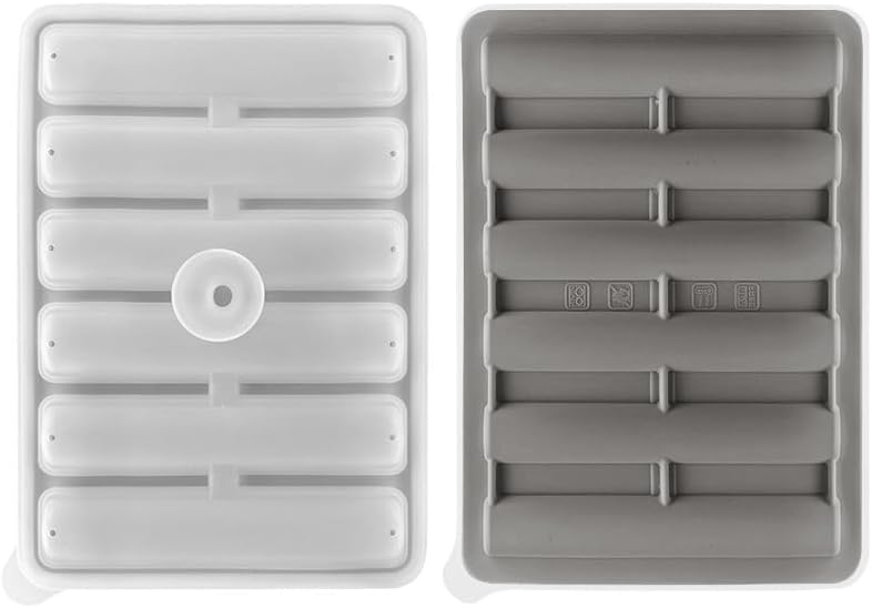 Silicone Long Cylinder Ice Mold for Cocktails, Beer, Milk Tea, and More - Perfect Ice Cubes for Drinks (Grey)