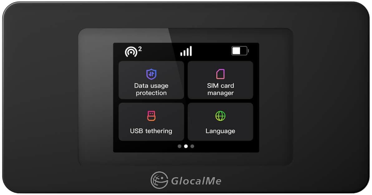 GlocalMe DuoTurbo 4G LTE Portable WiFi Hotspot for Travel in 200+ Countries, Mobile Hotspot Device with Global 1.1GB Data 30Days, SIMFREE and Dual Modem, 10 Devices Connected(Black)