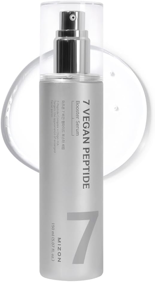 [MIZON] 7 VEGAN PEPTIDE BOOSTER SERUM (150ml) Korean Skincare – Glass Skin in 7 Seconds – Pore Reduction – 7 Anti-Blemish Solutions – Hydrates & Enhances Your Skin