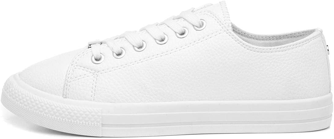 Lilley Polly Womens White Lace Up Casual Shoe