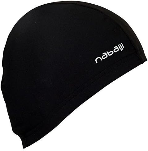 AJIM [309] NABAIJI Mesh Swim Cap for Recreational Swimming (Black, Adult)
